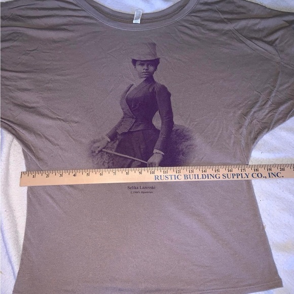 Sidesaddle riding lady Selika T shirt dolman sleeves. Size large. Gray cotton - Picture 2 of 6